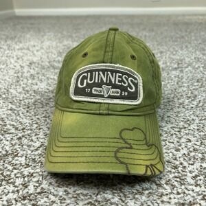 Guinness Hat Cap Strap Back Mens One Size Green Baseball Shamrock Beer Logo